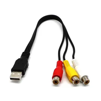  Erkek 3RCA USB RGB Kadın AV Ses Video Kompozit Kablo Kablosu Adaptörü Converter Bağlayıcı Bileşeni RCA Kablo Kurşun 