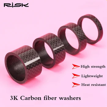  RISK 5 adet / grup 3/5/10/15 / 20mm Bisiklet Karbon Fiber Yıkayıcı 1 1/8 