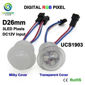  Dijital UCS1903 26mm 3SMD RGB LED piksel LED modülü 12V su Geçirmez 5050 SMD dekorasyon harfler ışık adreslenebilir ampul Lamba İşareti