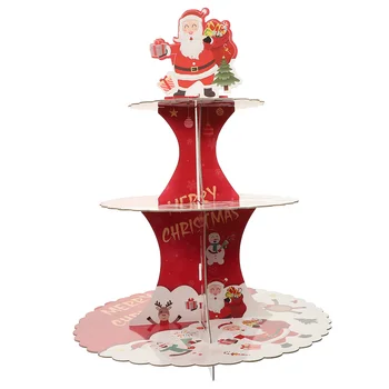  Standı Cupcake Noel Kulesi Ekran Tatlı Katmanlı Servis Tepsisi Kek karton tutucu Parti Platterplatepastry Meyve Tatil