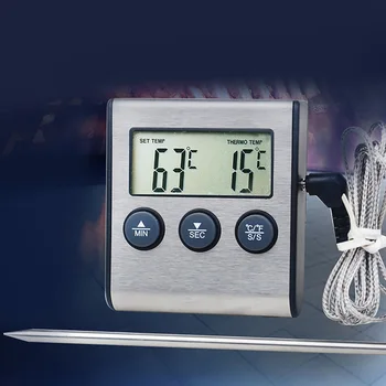  Yeni dijital fırın termometresi Mutfak Gıda Pişirme Et BARBEKÜ prob termometre Zamanlayıcı İle Su Süt Sıcaklık Pişirme Araçları