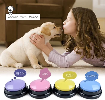  Köpek için Kaydedilebilir Düğmeler, Köpek Düğmeleri Kaydedilebilir Düğme, Özel Kolay Düğme Kayıt ve Oynatma Herhangi Bir 30 s Mesaj Cevap Buzzer