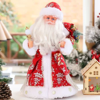  50/40/30 cm elektrikli Noel dekorasyon Noel ayakta yaşlı adam müzik bebek masaüstü süsler oyuncaklar çocuk Yılbaşı hediyeleri