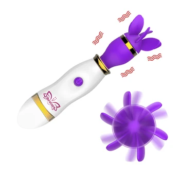  12 Hız Meme Klitoris Stimülatörü AV Sopa 360 Derece Rotasyon Kadın Masturbator Dil Yalama Vibratör