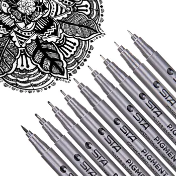  9 adet Siyah Mikro Fineliner Mürekkep Kalem Hassas Multiliner Güzel Nokta Çizim Kalemler Eskiz, Anime, Manga, sanatçı Çizim