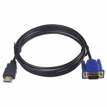  3 Metre Süper Uzun Altın Kaplama Konektörler HDMI uyumlu Erkek VGA HD-15 Erkek Adaptör kablo kordonu DVD HDTV için Güvenilir