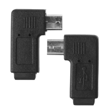 90 derece Sol ve Sağ Açılı Mini USB 5Pin Dişi Mikro USB Erkek Data Sync Adaptörü