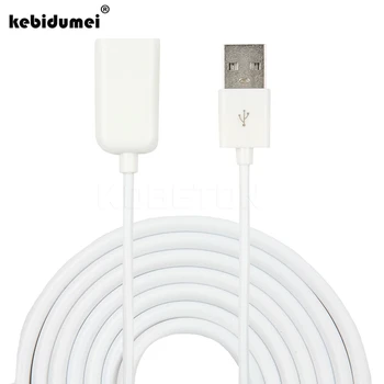  kebidumei Beyaz Siyah PVC Metal USB 2.0 Erkek Kadın Uzatma adaptör uzatma Kablosu 0.5 M kablo kordonu 3Ft