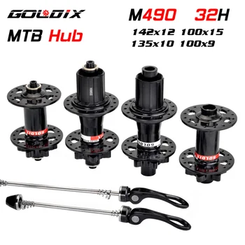  GOLDIX Hub M490 Disk Kartı Fren MTB Dağ Bisikleti poyra rulmanı Ön / Arka Bisiklet Hub 32 Delik 8/9/10/11/12 Hız Shimano HG