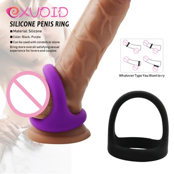  EXVOID Penis Ereksiyon Halkası Silikon Gecikme Boşalma Seks Oyuncakları Erkekler İçin Elastik Horoz Halka Penis Skrotum Kilit Büyük Boy Seks Shop