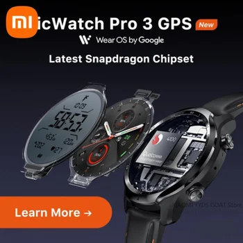  Smartwatch erkek spor saat Çift katmanlı Ekran Snapdragon Aşınma 4100 8GB ROM 3 ~ 45 Gün Pil Ömrü