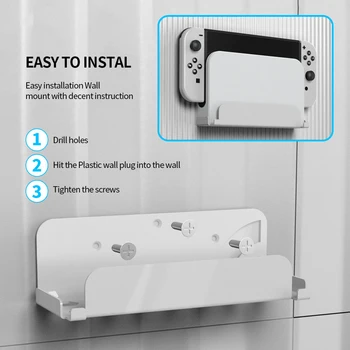  Duvar Montaj Tutucu Nintendo Anahtarı Konsolu için dok istasyonu sabit duvar rafı Braketi Nintendo Anahtarı İçin OLED Depolama Standı