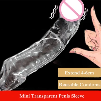  Yeniden kullanılabilir Prezervatif Penis Extender Kollu Gecikme Boşalma Kristal Prezervatif Seks Oyuncakları Erkekler İçin Samimi Ürünler Seks Ürünleri