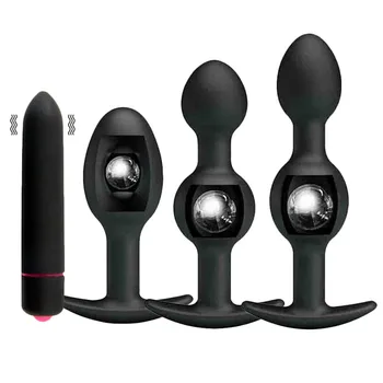  Titreşimli Anal Boncuk kurşun vibratör anal dildo Metal Top İçinde Prostat Oyuncak Anal Plug Yapay Penis Vibratörler Seks Oyuncakları Kadınlar için erkekler