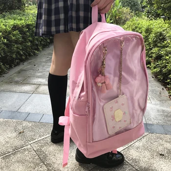  Yeni pembe büyük kapasiteli ıta çantası okul çantası lolita öğrenci omuz çantaları Genç kızlar için Tasarımcı Kadın sırt çantası Naylon kumaş