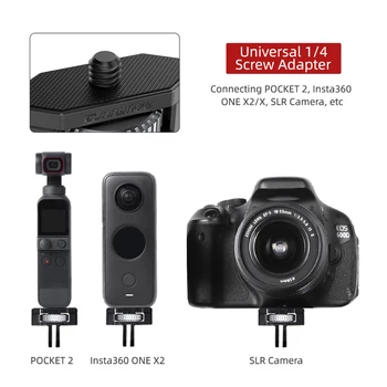  Evrensel 1/4 Vida Kafa kamera yatağı 360 Rotasyon Ayarlanabilir Alüminyum Alaşımlı Adaptör CEP 2 Insta360 BİR X2 / X SLR
