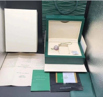  1/2 adet Yeşil saat kutusu kağıtları kartları ve çanta Rolexables Lüks Kadın saatler Kutusu Adam AAA İzle Kol Saati Kutusu