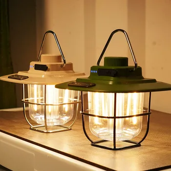  Retro asma fener kamp ışık kanca çadır lambası su geçirmez taşınabilir açık kamp ekipmanları ev dekor gece lambası