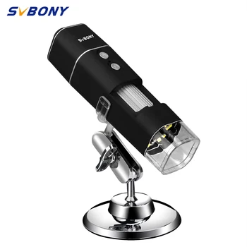  SVBONY SV606 Kablosuz dijital mikroskop, 50X-1000X el Taşınabilir Mini WiFi mikroskop kamera w / 8 LED ışıkları, hiçbir disk