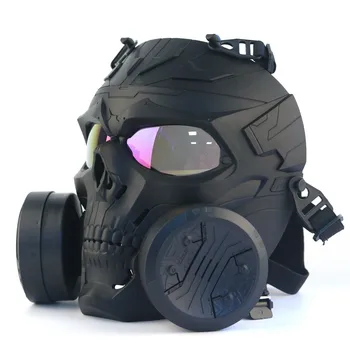  Askeri Maske BB Silah CS Cosplay Airsoft Kostüm Cadılar Bayramı Partisi Film Sahne anti-sis lensi Kafatası Tam Yüz Koruyucu Maske