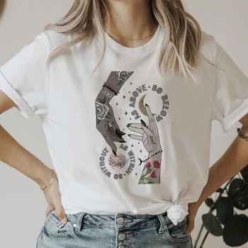  Kadın Kısa Kollu Tees Bayanlar yaz giysileri Üstleri Kadın Moda Sanat Güneş Ay 90s Tarzı Yeni Karikatür Tişörtleri Grafik T-Shirt