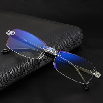  Çerçevesiz Elmas Kesme Okuma Gözlükleri+1.0 +1.50 +2.0 +2.50 +3.0 +4.0 Erkekler kadınlar için ElderlyAnti mavi ışık okuma cam