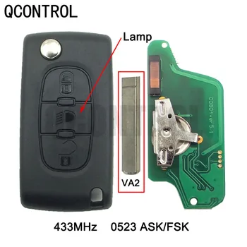  QCONTROL CİTROEN Berlingo için Uzaktan araba anahtarı ışık düğmesi C3 C2 C5 C4 Picasso 433 MHz 7941 çip (SORMAK CE0523/FSK, 3BT, VA2)