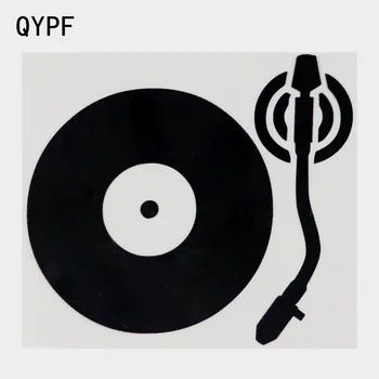  QYPF 14.1×12.4 CM pikap plak çalıcı Çıkartması Vinil Araba Sticker Siyah / Gümüş 2A-0080