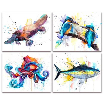  5D Tam Kare Elmas boyama nakış Çapraz dikiş Hayvanlar yalıçapkını ahtapot ton balığı 3D DIY Matkap Çizim mozaik 335
