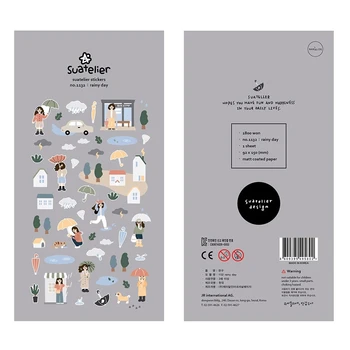  1 ADET Yağmurlu Bir Gün Hayat Sahne Kore Sonia Sticker DIY Dekoratif Scrapbooking Günlüğü Kırtasiye Sticker