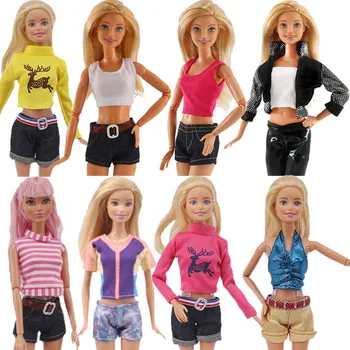  Barbie oyuncak bebek giysileri Elbise Takım Elbise Kot Mini Elbise günlük kıyafetler Moda Giyim Barbie Bebek Aksesuarları Çocuk Kız Oyuncak Hediye