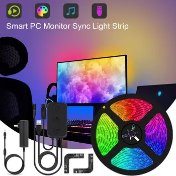  LED RGBIC akıllı ışık şeridi PC ekran senkronizasyonu müzik atmosfer ışığı APP kontrolü oyun odası PC arka plan duvar