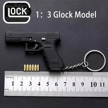  Ayrılabilir 1: 3 Glock 17 Tabanca Minyatür Model Anahtarlık Tam Metal Kabuk Atma Oyuncak Tabanca Erkek Yetişkinler İçin doğum günü hediyesi