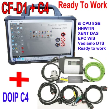  En iyi MB Yıldız C4 İle CF-D1 Tablet PC SSD 2022.09 WiFi DOIP SD Connect C4 Otomatik Teşhis Aracı CF D1 i5 8GB Tak ve Çalıştır