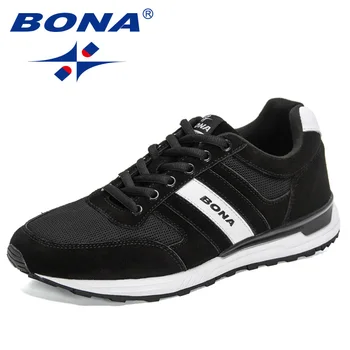  BONA 2022 Yeni Tasarımcılar koşu ayakkabıları Erkekler rahat ayakkabılar Atletik Nefes Ayakkabı Adam Zapatillas Yürüyüş koşu ayakkabıları