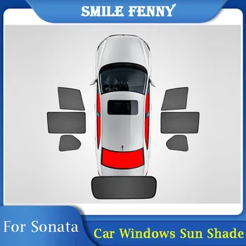  Hyundai Sonata için DN8 2020 2021 2022 Aksesuarları Araba Kapı UV Koruma Güneşlik Örgü Perde Yan Pencere Güneş Bloğu Güneşlik