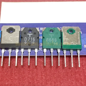  10 Çift 2SB686 B686 + 2SD716 D716 TO - 3P 8A 100V Silikon PNP güç transistörü