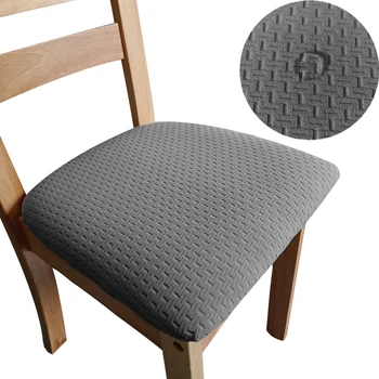  Su Geçirmez Dayanıklı Spandex Jakarlı yemek odası sandalyesi Koltuk Kılıfları, Döşemeli Yemek Sandalyesi için Çıkarılabilir Yıkanabilir Yastık Kılıfları