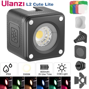  Ulanzi L2 sevimli Lite 10 m IP68 su geçirmez Mini LED Video ışık sualtı dim LED lamba için GoPro ve DSLR kamera