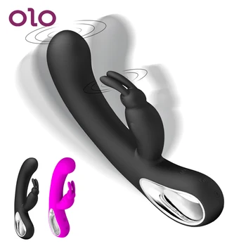  OLO Tavşan Yapay Penis Vibratör Klitoris Stimülatörü 12 Hızları G-spot Masaj Kadın Mastürbasyon Seks Oyuncak Kadınlar için Yetişkin Ürünleri