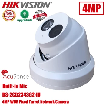  Orijinal Hikvision DS-2CD2343G2-IU 4MP Dahili Mikrofon H. 265 + IP67 POE IR CCTV EXIR Sabit Taret Ağ IP Kamera