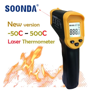 - 50C~500C Pirometre Dijital Kızılötesi Termometre Temassız Algılama Ev Mutfak Fırın Banyo Kazanı Lazer Sıcaklık Ölçüm