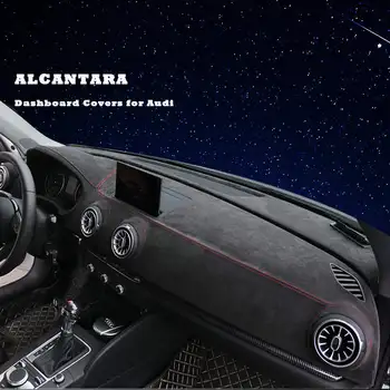  Gerçek Alcantara için Özel Araba Dashboard Audi A3 2016-2019 RS3 2018 Mat Gölge yastık pedi Halı Aksesuarları Araba-styling
