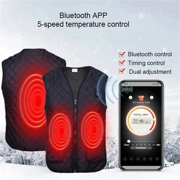  Isıtmalı yelek kış ısıtıcı App kontrol ısıtma yelek USB elektrikli ısıtmalı yelek termal ısıtma ceket açık ekipmanları asya boyutu