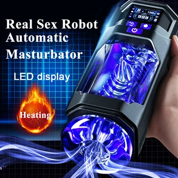  Gerçek Seks Robot Masturbator Erkekler için Cumshot Erkek Makinesi oral Seks Oral Vajinal Penis vibratör seks oyuncakları erkekler için ısıtma Masturbator