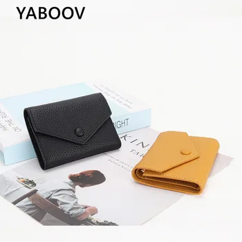  Hakiki Deri kadın kart tutucu küçük cüzdan Zarf klasik sarı Renk Kartı Cüzdan Bayanlar Küçük mini Çile bozuk para cüzdanı