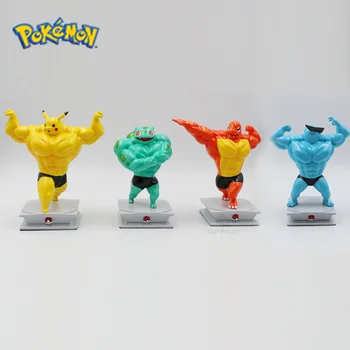  Kas Pikachu Modeli Reçine Eylem oyuncak figürler Pokemon Bulbasaur Squirtle Genger Anime Figürleri Yaratıcı El Yapımı Dekorasyon Oyuncaklar