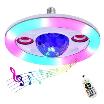  E27 LED Tavan Renkli Lamba Ev Marquee Aydınlatma Bluetooth 2 Hoparlör müzikli ışık Yatak Odası Akıllı Uzaktan Kumanda İle Sihirli Top