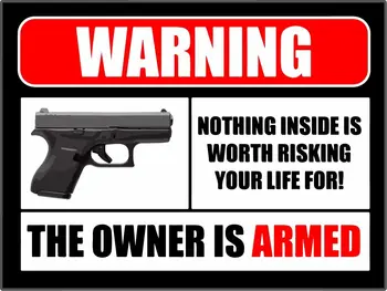  Sıcak Satış İkinci Değişiklik Tabanca Silah Sahibi Uyarı Sticker Çıkartması Ev Uyarı Sticker Sıfır İki İnstagram