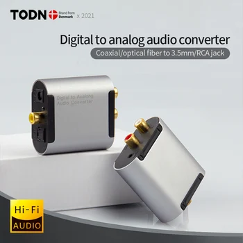  TODN Convertidor de Audio Digital a analógico, amplificador óptico RCA coaxial a L/R, adaptador